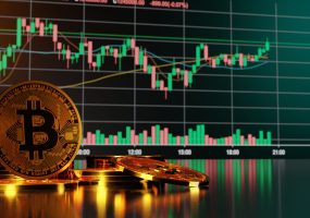 Bitcoin and cryptocurrency investing concept. 3D rendering.